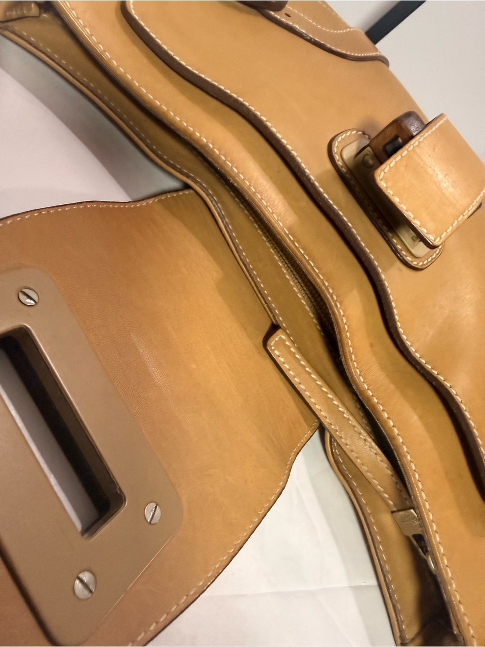 Salvatore Ferragamo Gancini Harness Leather Shoulder Bag Baguette - Picture 9 of 12